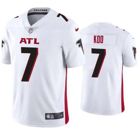 Men's Atlanta Falcons #7 Younghoe Koo New White Vapor Untouchable Limited Stitched NFL Jersey - Click Image to Close